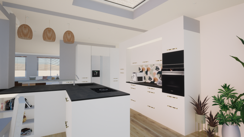 Vue 3D de la future cuisine