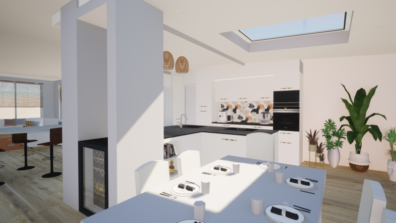 Vue 3D de la future cuisine