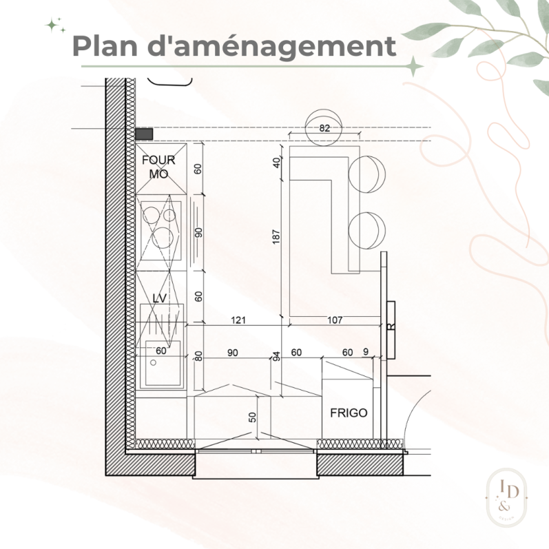 Plan d'aménagement cuisine
